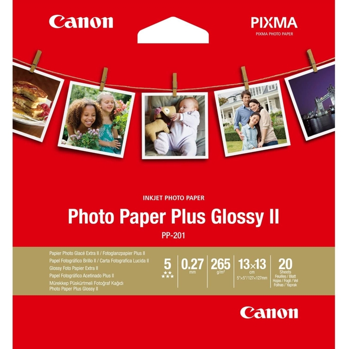 Canon Photo Paper Plus Glossy II, lesklý fotopapír, 13x13 cm, 20 ks