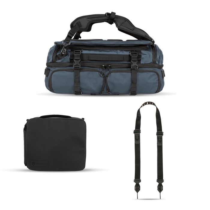 WANDRD HEXAD ACCESS DUFFEL Aegean Blue Photo Bundle Duo + FREE Sling Strap (modrá)