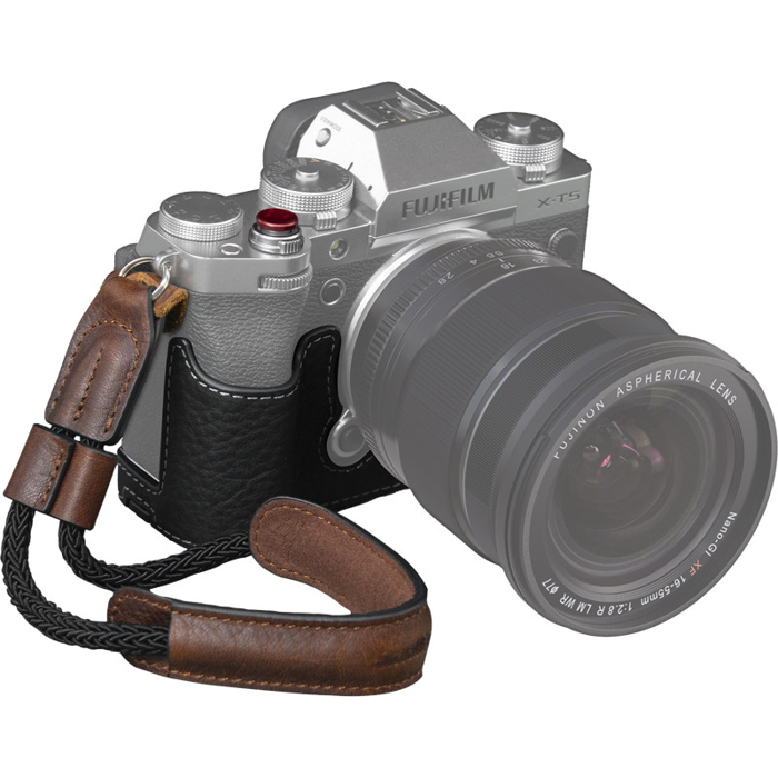 SmallRig 3927 Half Case & Wrist Strap For Fujifilm X-T5 (Černá,Hnědá)