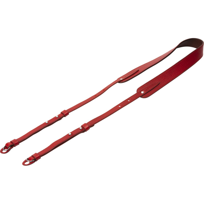 Artisan & Artist  ACAM-284  Three-length Adjust. Italian Leather Strap (w/Ring/Eyelets) Red (Červená)