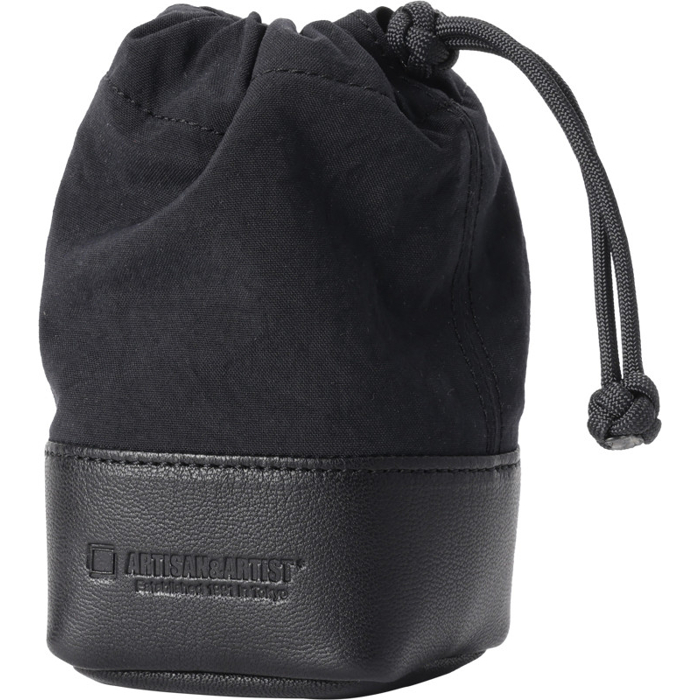 Artisan & Artist  ACAM-LP140  Fabric and Leather Lens Pouch (M) Black