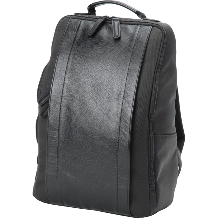 Artisan & Artist  RR4-06C  Leather Panel Backpack, Black