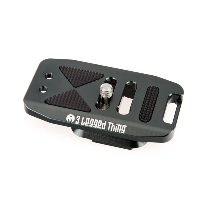 3 Legged Thing 70mm Base Plate with screen slope and strap connector. Compatible with PEAK DESIGN & Arca Swiss Grijs