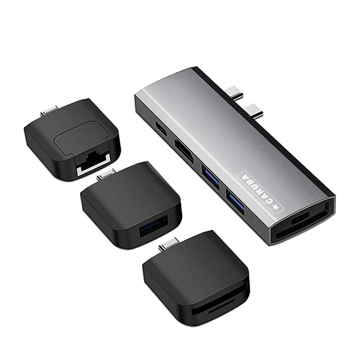 Caruba Multi Functional 9 in 1 USB C Hub Space Grijs