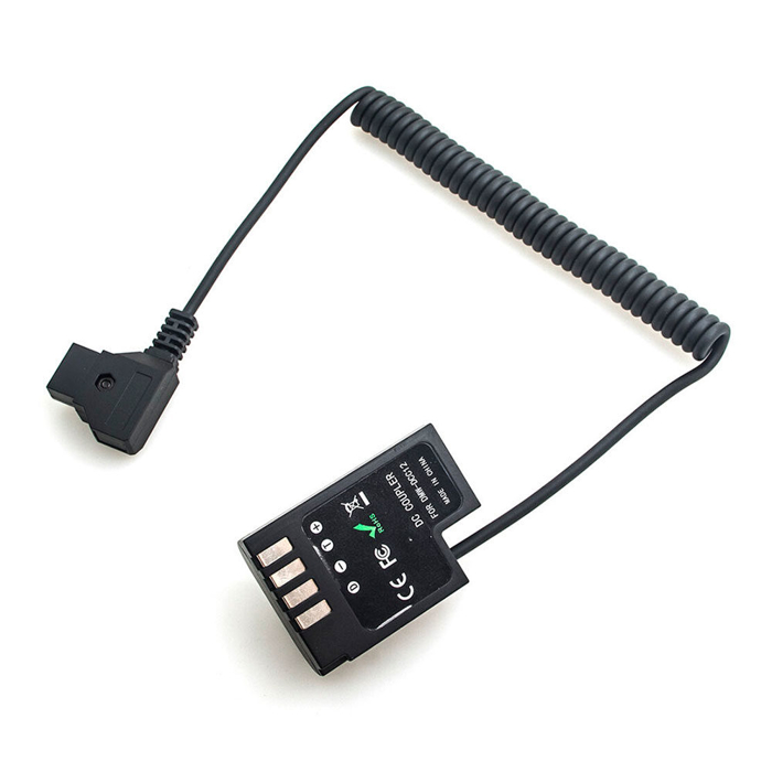 Caruba Panasonic DMW DCC12 Full Decoding Dummy Batterij + D TAP B Type Poort (veer kabel)