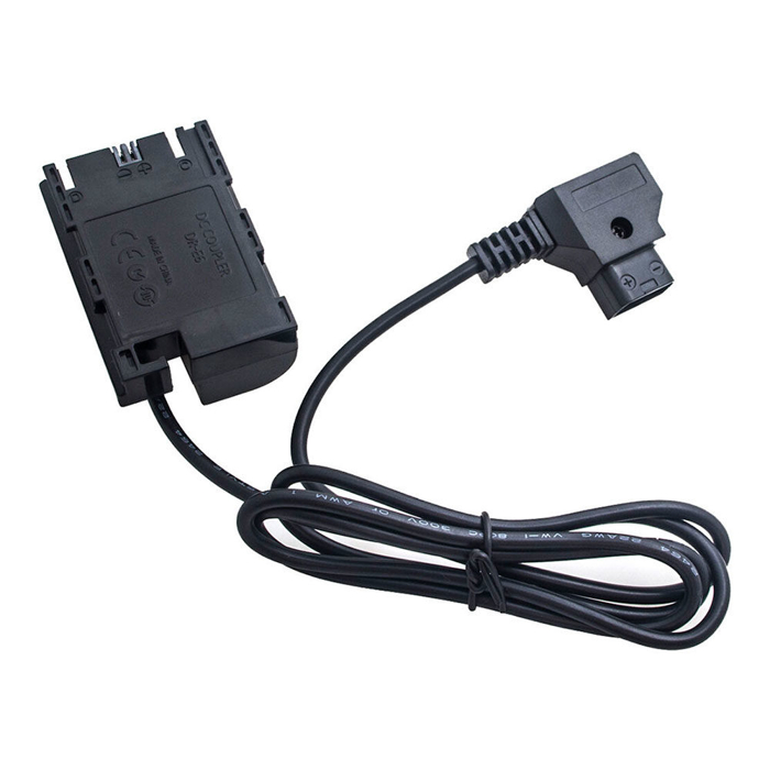 Caruba Canon LP E6 Full Decoding Dummy Battery + D TAP B Type Poort (rechte kabel)