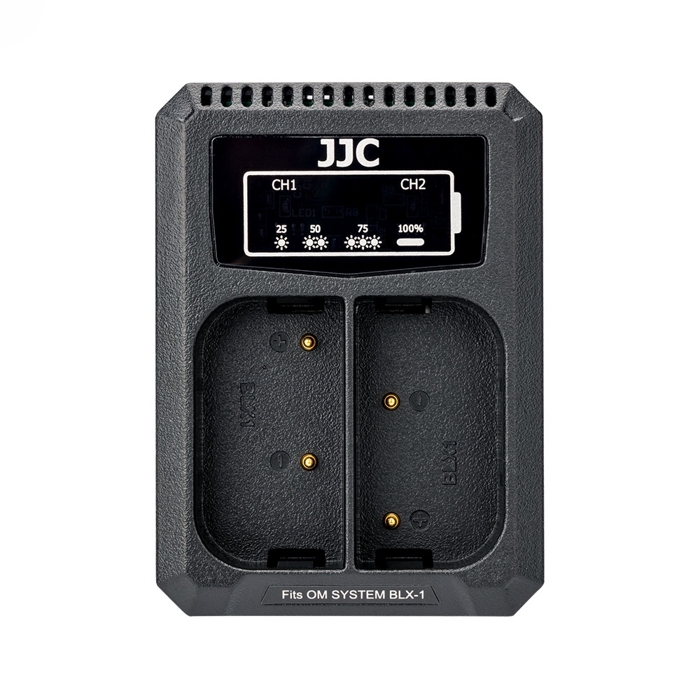 JJC Olympus DCH BLX1 USB Dubbele Batterijlader (Olympus OM System BCX 1)