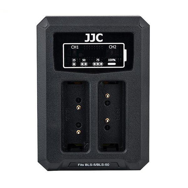 JJC Olympus DCH BLS5 USB Dual Battery Charger (voor Olympus BLS 1/BLS 5/BLS 50)