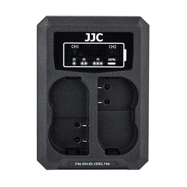 JJC Nikon DCH ENEL15  USB Dual Battery Charger (voor Nikon ENEL15 accu)
