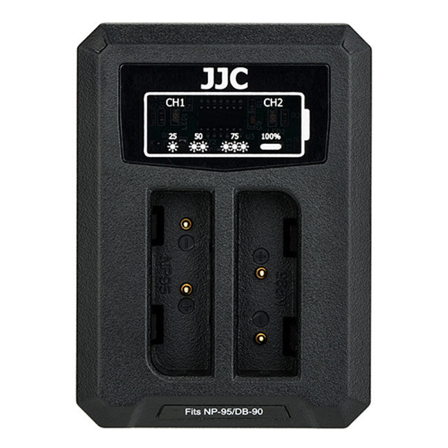 JJC Fuji DCH NP95 USB Dual BatteryCharger (voor Fujifilm NP 95 / Ricoh DB 90)