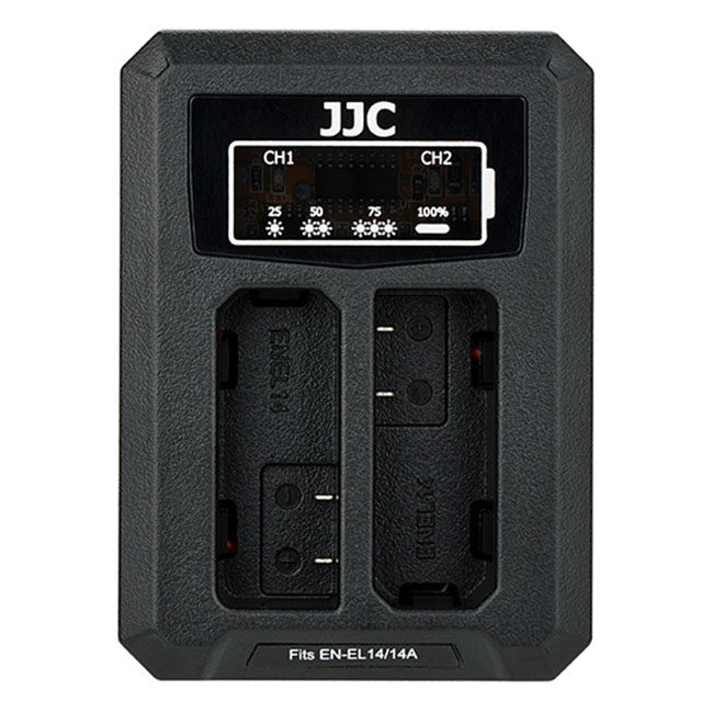JJC Nikon DCH ENEL14A USB Dual BatteryCharger (voorNikon EN EL14/EN EL14A)