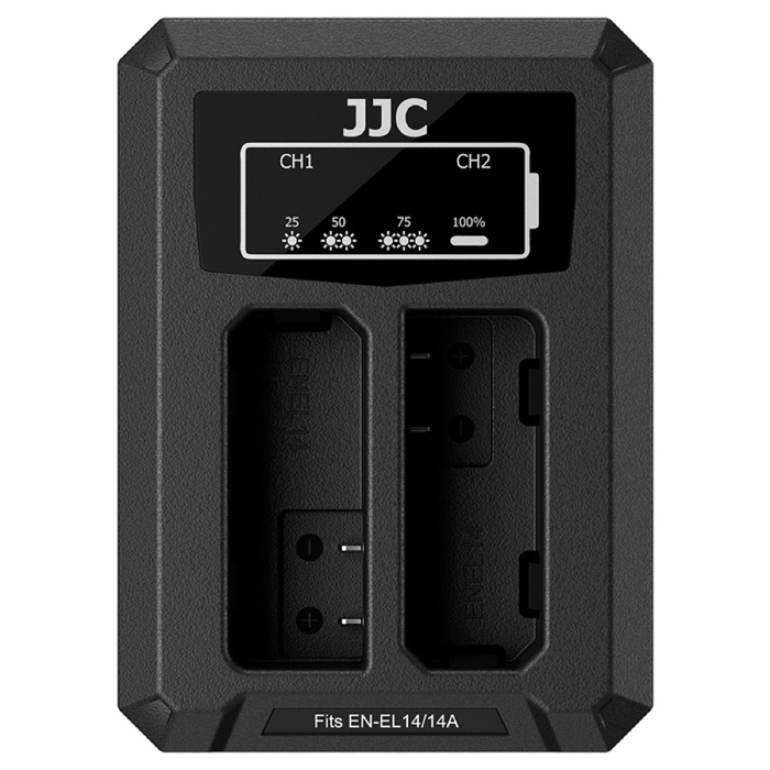 JJC Nikon DCH EL14TC USB C Dual BatteryCharger (voorNikon EN EL14/EN EL14A)