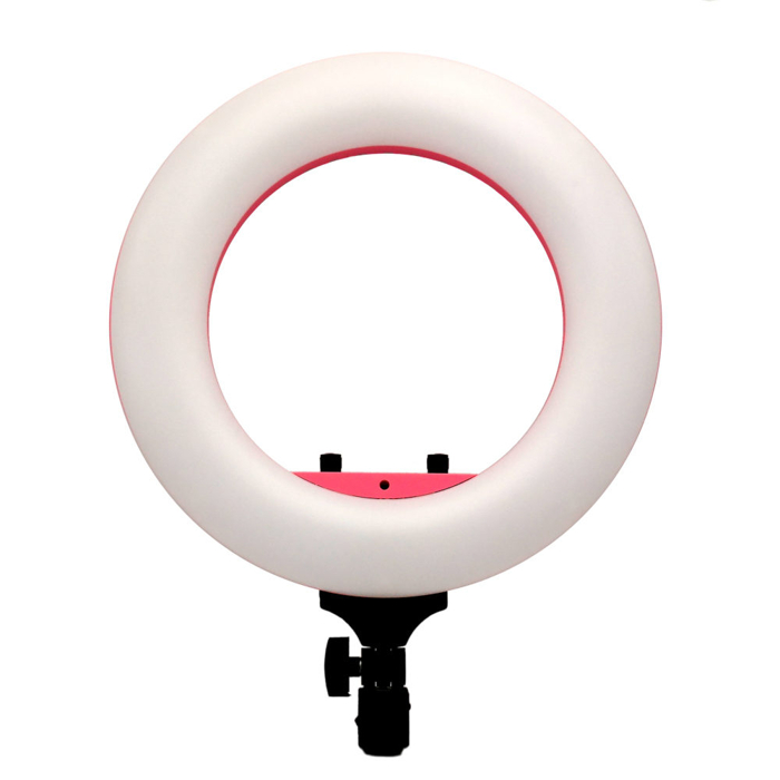 Caruba Round Vlogger 12 inch LED Set met Tas   Roze