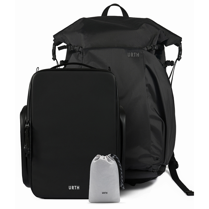 Urth Helios Outdoor Backpack 40L (Onyx) + Core Camera Cube L + Stratus Rain Cover