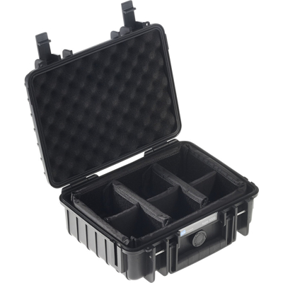 BW Outdoor Cases Type 1000 / Black (divider system) (Černá)