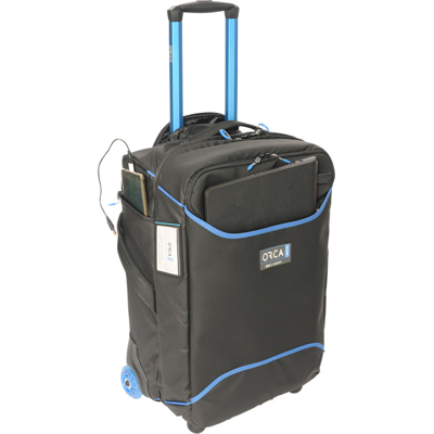 ORCA OR-84 Traveller Rolling Suitcase &#039;&#039;Onboard&#039;&#039; (Černá,Modrá)
