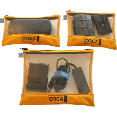 Orca OR-599 Transparent pouches Kit  for DSLR Accessories (3 pcs)