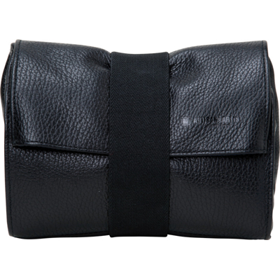Artisan & Artist ACAM-78 Leather Pouch in Kipskin Leather (L) Black