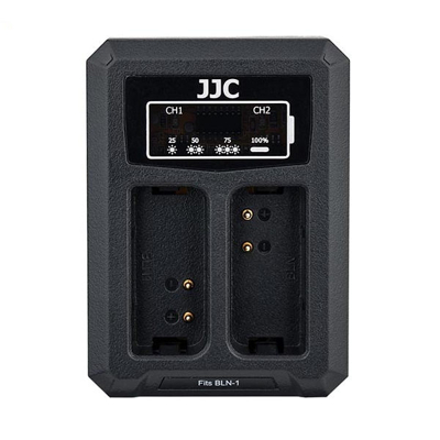 JJC Olympus DCH BLN1 USB Dual Battery Charger (voor Olympus BLN 1)