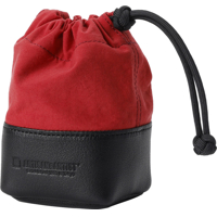 Artisan & Artist  ACAM-LP120  Fabric and Leather Lens Pouch (S) Red/Black (S - červená)