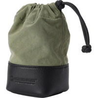 Artisan & Artist  ACAM-LP140  Fabric and Leather Lens Pouch (M) Khaki/Black (M - zelená)